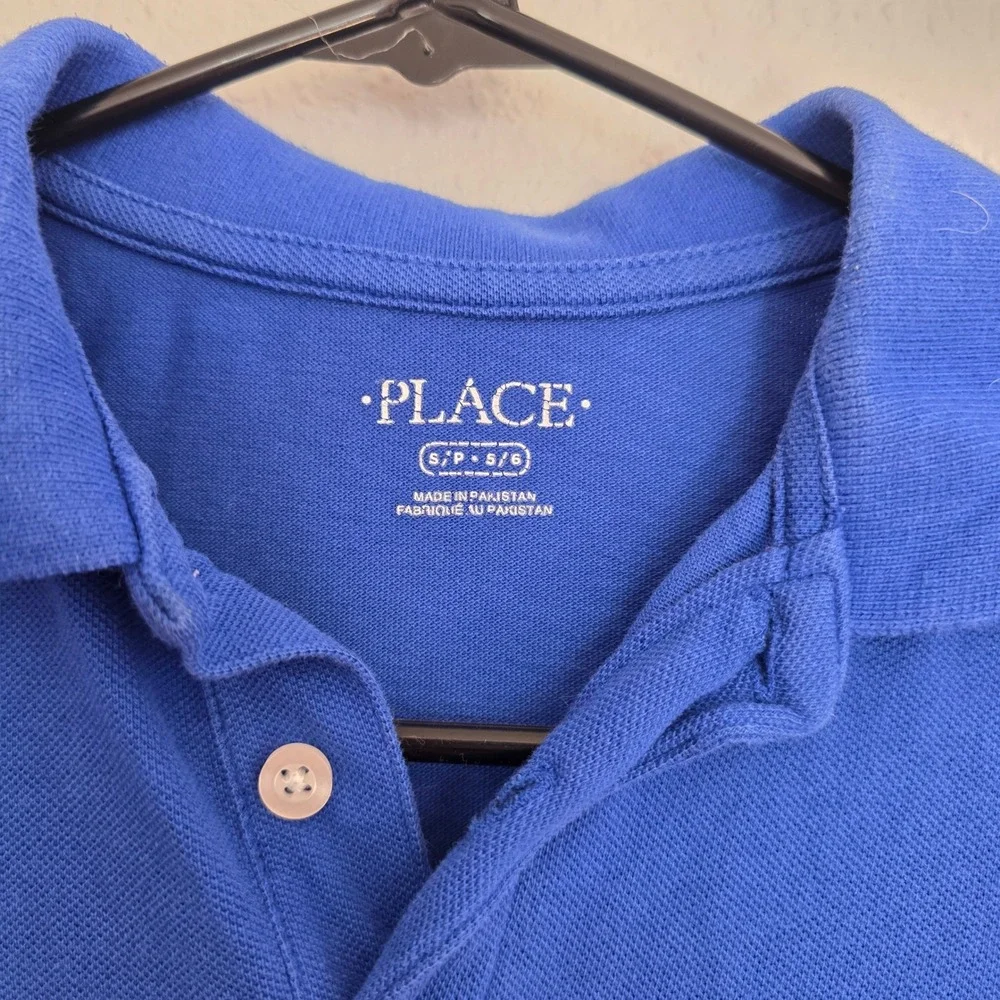 The Childrens Place Boys Royal Blue Short Sleeve Pique Polo Shirt Size S 5/6‎